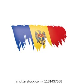 Moldova flag, vector illustration on a white background.