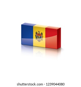 Moldova flag, vector illustration on a white background