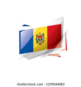 Moldova flag, vector illustration on a white background