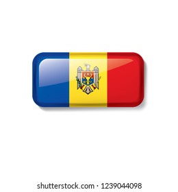 Moldova flag, vector illustration on a white background