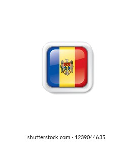 Moldova flag, vector illustration on a white background