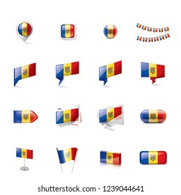 Moldova flag, vector illustration on a white background