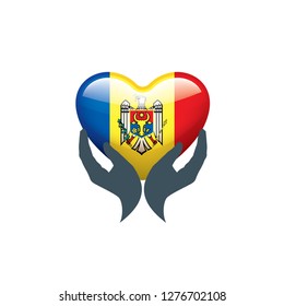 Moldova flag, vector illustration on a white background