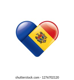 Moldova flag, vector illustration on a white background