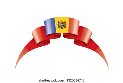 Moldova flag, vector illustration on a white background