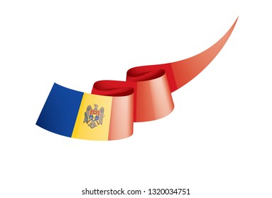 Moldova flag, vector illustration on a white background