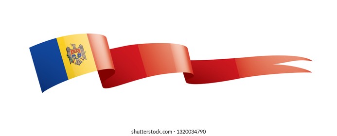 Moldova flag, vector illustration on a white background