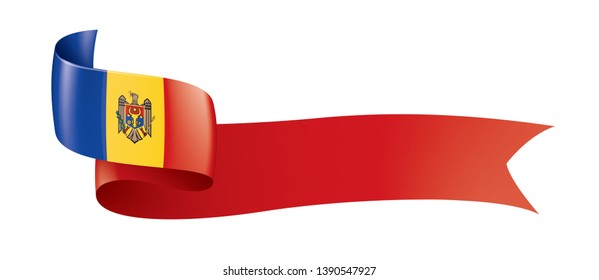 Moldova flag, vector illustration on a white background