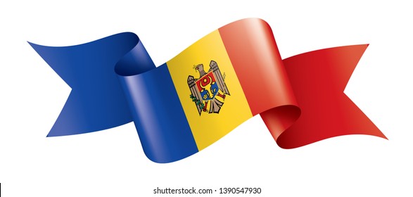 Moldova flag, vector illustration on a white background