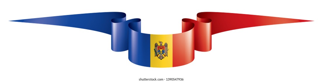 Moldova flag, vector illustration on a white background