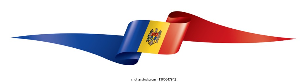 Moldova flag, vector illustration on a white background
