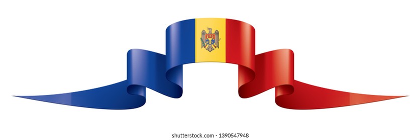 Moldova flag, vector illustration on a white background