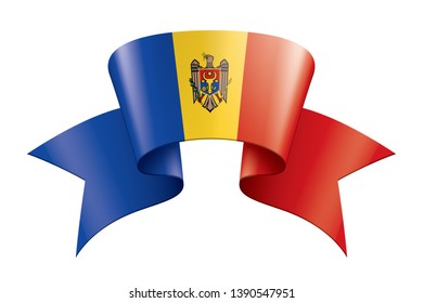 Moldova flag, vector illustration on a white background