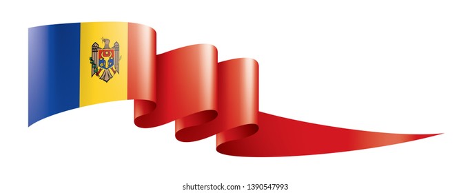 Moldova flag, vector illustration on a white background
