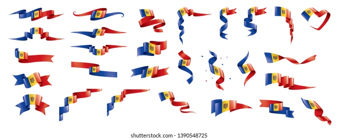 Moldova flag, vector illustration on a white background