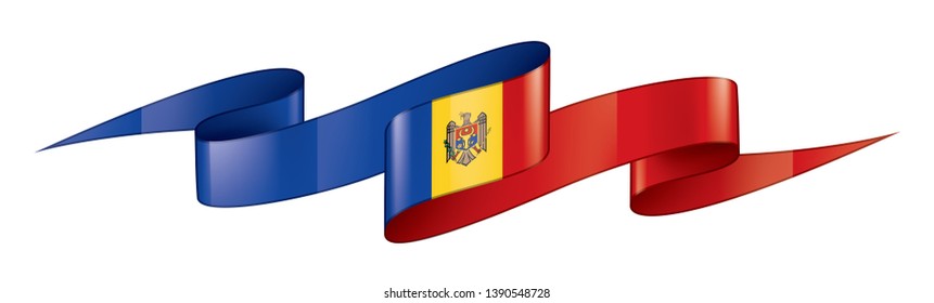Moldova flag, vector illustration on a white background