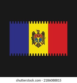Vector de bandera de Moldavia. Bandera nacional