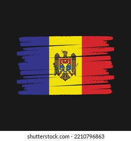 Vector de bandera de Moldavia. Bandera nacional