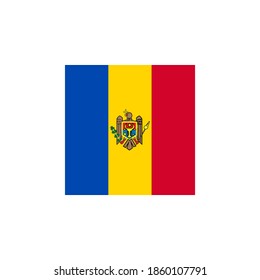 Moldova flag vector square icon - illustration. Flag of Moldova. Abstract concept, icon, square, button