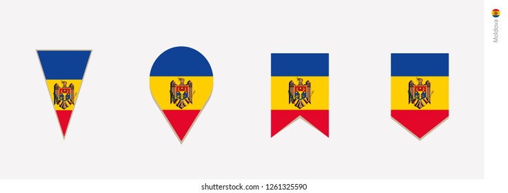 Moldova flag in vertical design, vector illustration.