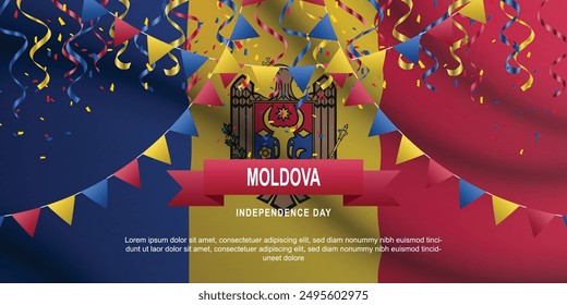 Moldova Independence Day background. Vector illustration.