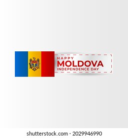 Moldova independence day greeting design