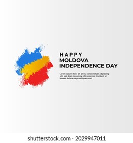 Moldova independence day greeting design