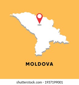 Moldova Isometric map with location icon vector illustration design