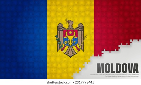 Moldova jigsaw flag background. Element of impact for the use you want to make of it.