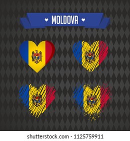 Moldova with love. Design vector broken heart with flag inside.
