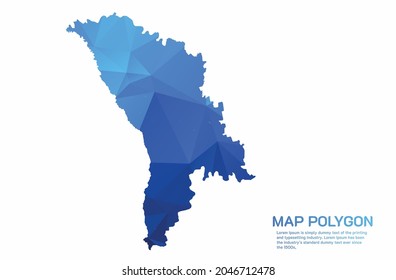 Moldova Map Abstract geometric rumpled triangular low poly style gradient graphic on white background