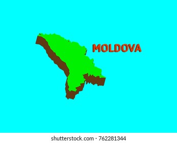 Moldova Map. Abstract mash line and point scales on blue background with map of Moldova . Wire frame mesh polygonal network line, design sphere, dot and structure. map 3d. Vector illustration EPS10.