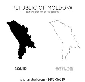 Moldova map. Blank vector map of the country. Borders of Moldova for your infographic. Vector illustration.