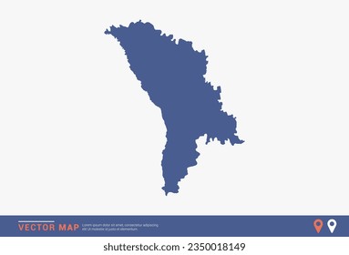 Moldova Map - blue abstract style isolated on white background for infographic, design vector.
