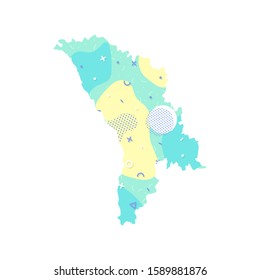 Moldova map country European map illustration vector Europe isolated on white background
