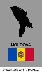 Moldova - map and flag