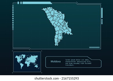 Moldova Map Futuristic  infographic Map element collection background