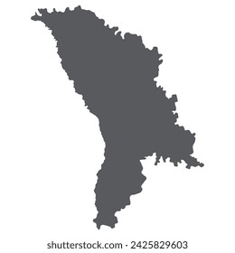 Moldova map. Map of Moldova in grey color