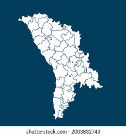 Moldova map High Detailed on green background. white color . Abstract design vector illustration eps 10