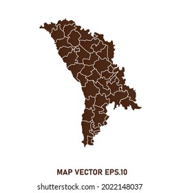 Mapa de Moldavia Alto detallado sobre fondo blanco. Resumen de la ilustración vectorial de diseño eps 10