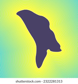 Moldova map icon. Country shape on radiant striped gradient background. Moldova vibrant poster. Authentic vector illustration.