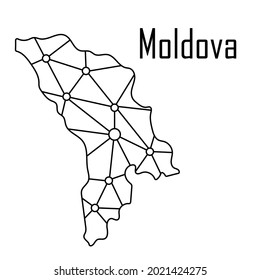 Moldova map icon, vector illustration in black isolated on white background.