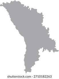 Moldova Map Isolated Silhouette Grey Vector Map Editable
