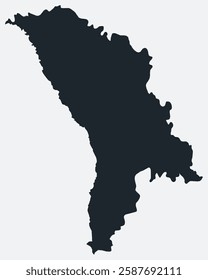 Moldova map. Just a simple border map. Shape of the country. Flat blank Moldova outline. Vector boundary illustration.