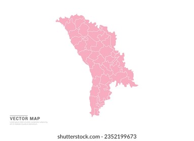 Moldova Map - Pink abstract style isolated on white background for infographic, design vector.