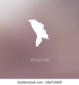 Moldova map silhouette - Abstract Blurred Background