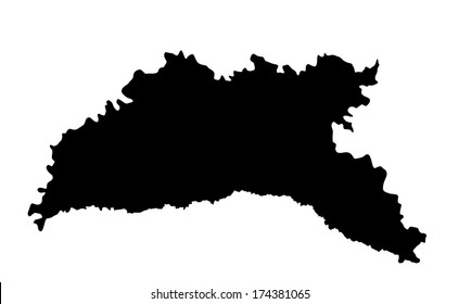 Moldova map silhouette vector. High detailed vector map - Moldova, isolated on white background.