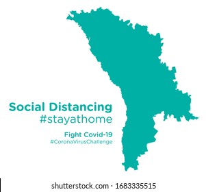 Moldova map with Social Distancing stayathome tag
