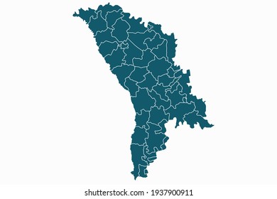 Moldawien-Kartenvektor. blaue Farbe auf weißem Hintergrund.