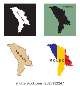 Moldova map vector illustration simple design